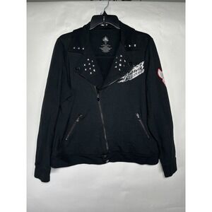 Disney Parks Rock'n' Roller Coaster Studded Moto Jacket Zip Studded Sz XL NWOT!